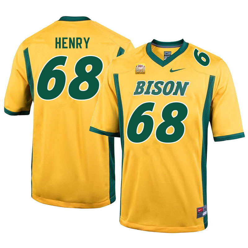 Men #68 Sam Henry North Dakota State Bison College Football Jerseys Sale-Yellow - Click Image to Close